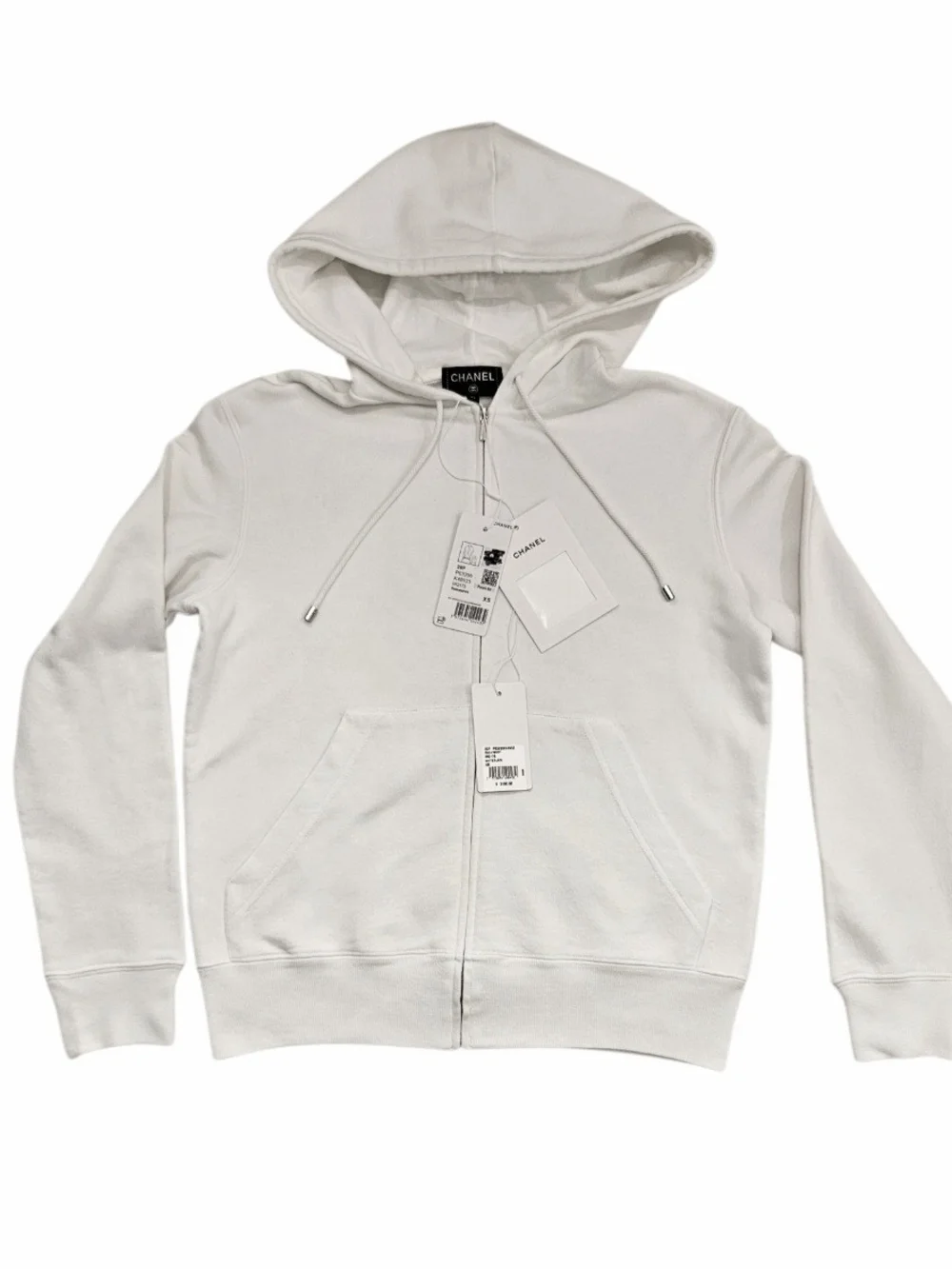 Chanel 2020 Graffiti Graphic Zip-Up Hoodie – White (Size XS) – NWT